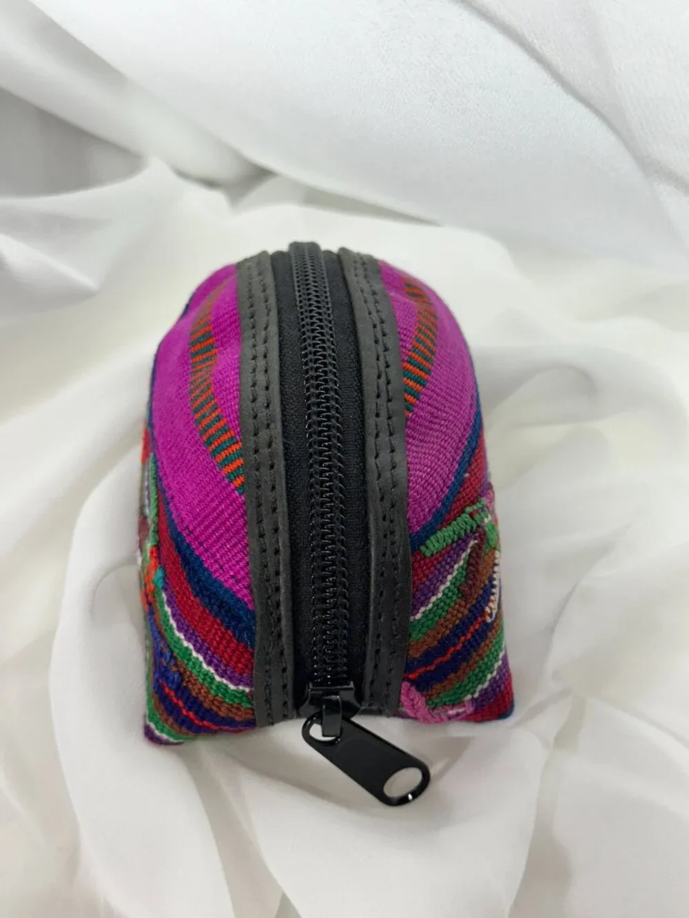 Handcrafted Guatemalan Huipil Coin Purse | Colorful Artisan Zip Pouch